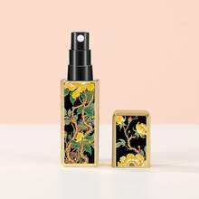 1/4 件金色花朵图案香水喷雾瓶，可重复使用多面图案方底装香水瓶，火烈鸟、豹纹迷你化妆品瓶，香水、纯露包装工具，多种颜色可供选择，送给家人和朋友的生日礼物，节日礼物，便携旅行 5ml