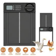 1pc Automatic Coop Door, Waterproof Coop Door, Battery Operated, Automatic Light Sensitive Coop Door Opener With Sensor, Electric Coop Door With Anti-Trap Design, Automatic Opening And Closing Coop Accessories For Safe Chicken Farms