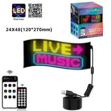 Wisciton Pannello di display flessibile a LED RGB Matrix per camion, con animazione programmabile, controllo tramite app Bluetooth, ideale per creazione di insegne luminose scorrevoli