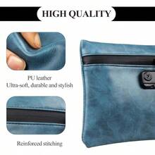 FIREDOG Smell Proof Bag With Lock, 6x9 Odor Proof Pouch Case Container For Travel Stash Storage - PU-blue - View 2