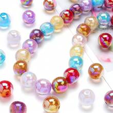 10-50pcs UV Electroplated Beads 8/16mm Mermaid Starry Sky Fine Glitter Round Beads For Bracelet Necklace DIY Jewelry Making, Phone Chain, Bag Chain, Keychain, Jewelry Accessories