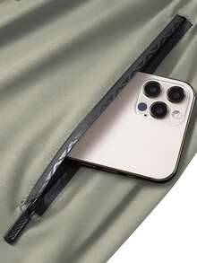 Men's Plus Size Ice Silk Fiber High-Stretch Athletic Shorts With Adjustable Drawstring Waist & Pockets - Breathable Summer Workout Running Gym Shorts, Regular Fit Casual Sportswear, Sportswear, Reflective - Khaki - View 8