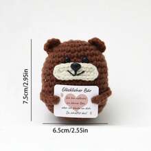1 pieza de muñeco de peluche hecho a mano con diseño de oveja, ganso, mapache, flamenco, pequeño embrión, gato, pepino, sol, elefante o oso. Estos adorables juguetes de punto son ideales como decoración del hogar, regalos de cumpleaños o de graduación, y también pueden ser un pequeño presente para amigos y familiares con palabras de aliento.