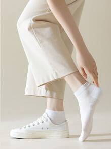 5/8 Pairs Of Women's Socks, Functional Comfort Sole, Massage Texture, Women's Short Socks Ankle Socks, Casual Sports Daily And Out Wear