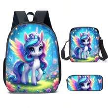 3PCS 16 Inch Backpack For Boys Girls, Feature Unicorn Backpack ,School Students, Large Capacity 16 Inch School Bags With Shoulder Bags And Pencil Case - Backpack Three Piece Set - View 11