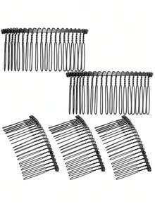 4/10 pièces Pinces à cheveux en métal simples pour femmes - couleur unie, design ondulé, convient pour les franges et les coiffures ébouriffées, pinces à cheveux rectangulaires antidérapantes, outils de coiffure, accessoires de beauté pour cheveux - Noir - Voir 2