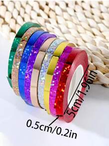 10pcs Mixed Shiny Laser Party Balloon Ribbon & String For Decoration, Birthday, Wedding Party Supplies, Back To School Valentine Day