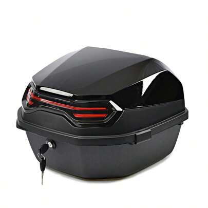 Motorradkoffer, Universalmontage Motorrad-Topcase mit Nachtreflexstreifen, Abschließbarer Boxträger mit Schlüsseln für Elektromobile 39 * 39 * 29 cm
