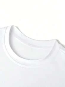 More Amor Por Favor Retro Letter Print Summer Vacation Casual Round Neck Short Sleeve T-Shirt For Women