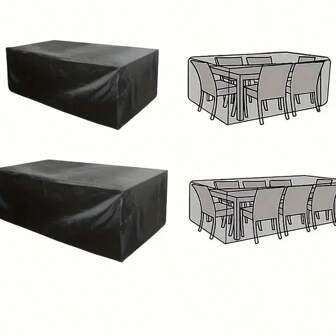 1pc Courtyard Furniture Set Waterproof 210D Outdoor Furniture Set, Sofa, Table And Chair Cover, UV Resistant, Rain, Snow, Dust, Wind Resistant