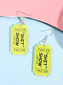 1 Paar modische, lässige, übertriebene "Show" Text-Design-Ohrringe, Schmuck für Damen für den täglichen Gebrauch und Partys