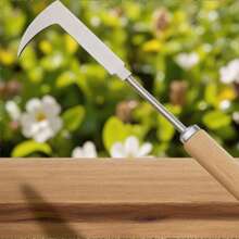 1pc 7-Shaped Curved Weeder For Home Use – Multipurpose Weeding Tool With Blade, Loosening Soil, Root Extractor & Seedling Transplanter – Garden Essential