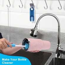 3 件装水瓶清洁刷套装，适用于运动水瓶、婴儿奶瓶、玻璃杯的清洁套装，奶瓶清洁刷