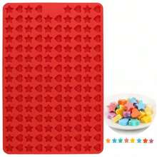 1pc Chocolate Candy Mold, 148-Cavity Star & Heart Shaped Silicone Baking Tray For Dog Biscuits Or Treat Candy, Gummies, Cookies, Chocolate And Cute Snacks - Red - View 10