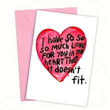 1pc,A Unique Greeting Card, I Love You So Much, Creative Text Pattern, Funny Birthday Card, Anniversary Gift, Valentine's Day Gift, Proposal Card, Greeting Card For Wife, Husband, Romantic Gift -With Envelope