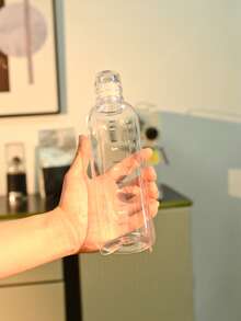 1pc 500ml Transparent Portable Outdoor Plastic Water Bottle,There Are Pink, Green, Blue, Black And White - Multicolor - View 3