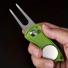 Stainless Steel Golf Course Divot Repair Tool With Magnetic Ball Marker - Durable Waterproof Multi-Functional Green Fork, Suitable For Outdoor Use - Perfect Gift For Golfers