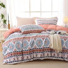 Duvet Cover King Size, Reversible Floral Lavender Duvet Cover Set With Zipper Closure, 3 Pieces Botanical Patterns Soft Microfiber Bedding Set (90"X104", 2 Pillow Cases 20"*36") - 02 - 波西米亞粉紅(無被子) - 查看 1