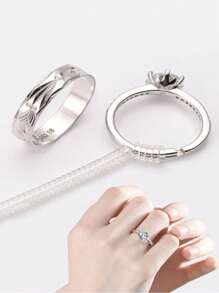 Set de 8 accesorios ajustadores de talla de anillo, ajustador de goma invisible y ajustable para anillos sueltos