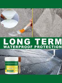 EELHOE 1 Set Transparent Anti-Leak Waterproof Agent For Exterior Wall, Bathroom, Toilet, Floor Tile, Penetrating Waterproofing Paint (Includes Brush, Packaging May Vary Based On Production Batch, Purchase As Needed)