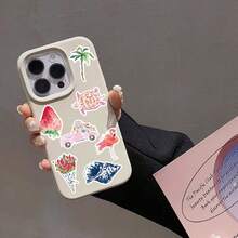 50Pcs Aesthetic Stickers Watercolor Stickers Journal Stickers Cute Stickers Cute Animal Stickers Flower Stickers Vinyl Waterproof Stickers Stickers For Water Bottle, Hydroflask, Guitar, Luggage, Phone, Case, Laptop, Skateboard, Gift - Multicolor - View 3
