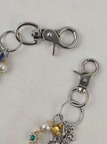 2025 New Model Pearl Pants Chain Three Layers Locomotive Chain Fashionable Men And Women Hip Hop Accessories Retro Keychain