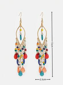 一对葡萄串流苏耳环，适合度假佩戴