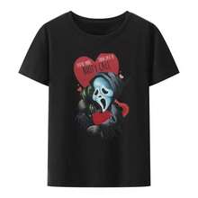 Cool Summer Lets Watch Scary Movies Scream Horror Halloween T Shirt Novelty Funny Graphic Shirts Tee Men Women Popular Gothic Tops - màu đen - Xem 1