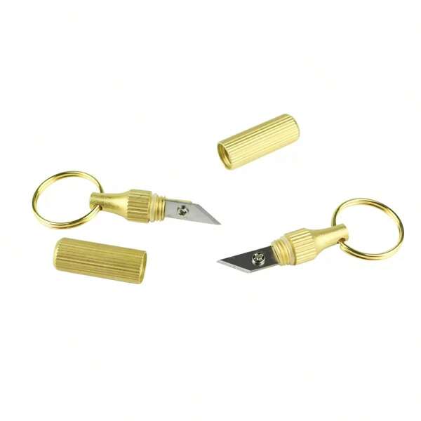 1 Ultra-Compact Stainless Steel Keychain Knife - Multifunctional Mini Pocket Knife With Capsule Design, Includes Spare Blades And Portable Blades, Suitable For Quick Unpacking, Outdoor Camping, Travel, Survival, And Daily Carry - The Perfect Gift For Men, Women, And Outdoor Enthusiasts. Car Accessories Bag Charm Backpack For School