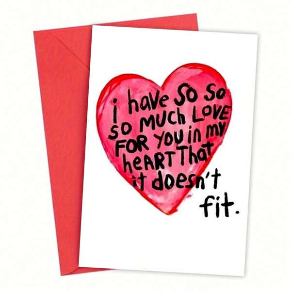 1 Stück, eine einzigartige Grußkarte, "Ich liebe dich so sehr", kreatives Textmuster, witzige Geburtstagskarte, Jahrestags-Geschenk, Valentinstags-Geschenk, Heiratsantrag-Karte, Grußkarte für Ehefrau, Ehemann, romantisches Geschenk - mit Umschlag