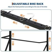 Danolapsi Bike Storage Rack,5 Bike Storage Hanger Wall Mount,Garage Wall Storage Space-Saving Bike Rack,Adjustable Height Bike Storage For Home Backyards,Basement,Holds Up To 300lbs - Black - View 5
