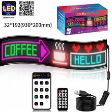 Wisciton Pannello di display flessibile a LED RGB Matrix per camion, con animazione programmabile, controllo tramite app Bluetooth, ideale per creazione di insegne luminose scorrevoli