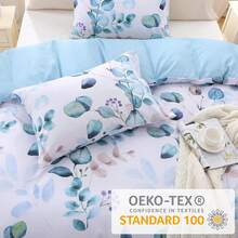 Duvet Cover King Size, Reversible Floral Lavender Duvet Cover Set With Zipper Closure, 3 Pieces Botanical Patterns Soft Microfiber Bedding Set (90"X104", 2 Pillow Cases 20"*36") - 04 - 藍色花朵(無被子) - 查看 2