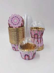 Set de 50 envoltorios para hornear de papel reutilizables - Resistente al calor, acabado brillante, adecuado para pasteles, pasteles de fiesta (tapas opcionales)