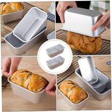 1/2/4pcs Aluminum Cake Baking Mold, Mini Bread Baking Mold, Small Cheesecake Box, Baking Tools, Rectangular Toast Box, High Temperature Resistant And Easy To Clean, Suitable For Making Cheesecake, Brownie And Bread, Perfect For Cheesecake, Brownie, Family Meal And Holiday Baking Tools, Family Dinner And Holiday Baking, Snack Baking Tools