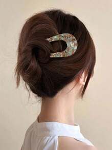 5pcs/2pcs/3pcs Women's Fashion Elegant Adorable Multi Functional Pattern Premium U-Shaped Hair Clip Suitable Fashionable, Versatile, Elegant, Suitable For Summer Back To School Season, Daily Gatherings, Travel, Beach Parties, Wearing (The Letters On The Hair Clip Are Random)