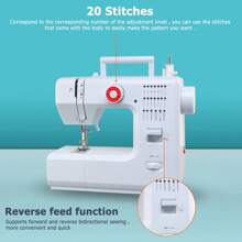 Mini macchina da cucire con 20 punti – Macchina da cucire elettrica multifunzionale per uso domestico con pedale incluso