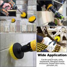 6-Piece Electric Drill Brush Set – Multi-Surface Power Scrubber Kit With Interchangeable Drill Attachments - Yellow - View 4