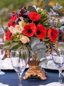 10 件人造红罂粟花，适用于房间装饰、家居装饰、生日装饰、厨房装饰、礼品、卧室装饰、婚礼装饰、办公桌配件、客厅装饰、桌面中心装饰、花园装饰、户外装饰、派对装饰、婚礼装饰、新娘背景道具 - 紅色 - 查看 7