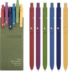 Bolígrafos de gel FIOVER, 5 piezas de 0.5mm, tinta negra de secado rápido, bolígrafos de punta fina para escritura suave, serie de alta gama para suministros de oficina y escuela (Morandi) - 8 bolígrafos para gatos - Ver 12