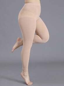 1pc Women Plus Size Fashionable Sheer & Stretchy 7/8 Leggings Tight Pants