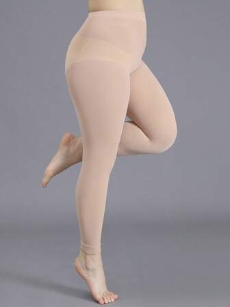 1 pièce Legging 7/8 grande taille femme à la mode, transparent et extensible