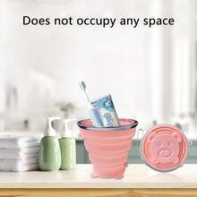Collapsible Cup-Silicone Small Foldable-Expandable Folding Drinking-Reusable Portable Mugs Cups With Lids Travel, Camping, Hiking, Holiday, Outdoor Sports, Indoors - 藍色 - 查看 3