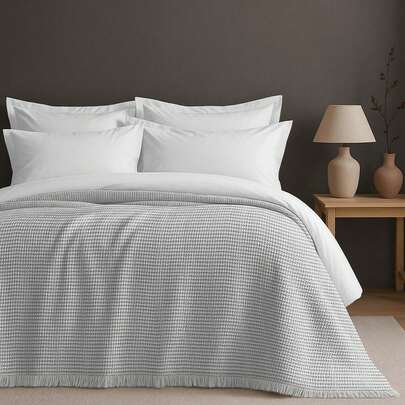 MADE IN TURKEY King Size Bedspread – 100%  Cotton – 200x220 Cm – Breathable &  Coverlet