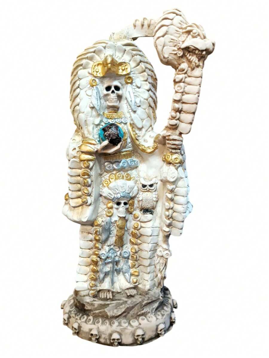 Figura Santa Muerte 41cm Escultura Abundancia Proteccion - Blanco - Ver 1
