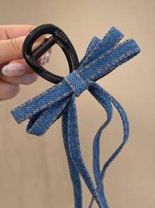 1 pièce Pince à cheveux avec ruban nœud pour femmes, polyvalente pour le port quotidien et les vacances, cadeau pour la Saint-Valentin. Pince à cheveux, pinces à mâchoires pour cheveux