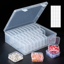 Juego de 30 cajas de almacenamiento de plástico transparente - Solución ultra visible, apilable y ahorradora de espacio para accesorios para el cabello, joyas, cuentas de arroz DIY, herramientas y suministros para manualidades - Organizador ligero y versátil Estuche de organización de viaje Regalos Útiles Escuela