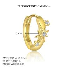 1 件/对 奢华 925 纯银锆石星形泡泡圈耳环 女士精美珠宝派对生日礼物日常佩戴 - 1個 - 查看 20