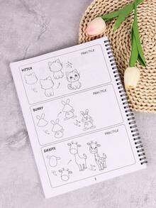 Libro para colorear "Cómo dibujar todo": 300 dibujos de cosas lindas, animales, comida, regalos y otras cosas increíbles, en espiral, útiles escolares, de vuelta a la escuela