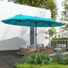 Cantilever Outdoor Beach Umbrella Essential For Patio & Poolside Shade - Blue - View 2